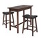 Contemporary Home Living 3-Piece Brown Contemporary Breakfast Table Set - Black Cushion Stools